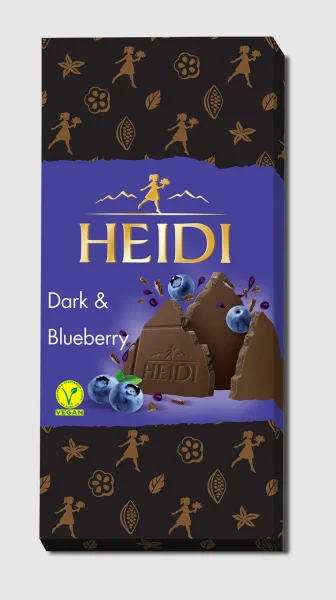 Шоколад чорний Heidi Dark&Blueberry Dark Chocolate 48% Хайді плитка Чорниця в темному шоколаді Плитка 80г - 2