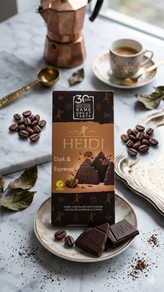 Шоколад чорний Heidi Dark&Espresso Coffee Chocolate 48% Хайді плитка кава Еспресо в темному шоколаді Плитка 80г - 1