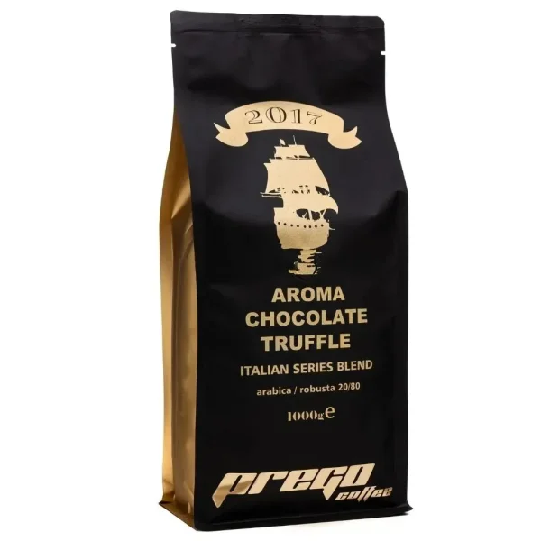 Кава в зернах Prego Aroma Chocolate Truffles Coffee Italian Series Blend Arabica-Robusta Прего бленд шоколад Трюфель 1000г - 2