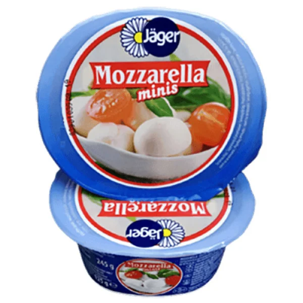 Сир Моцарелла Бокончіні Коровячий Jager Mozzarella Minis Bocconcini Ягер міні Кульки в розсолі Вершковий смак Стакан 125г - 3