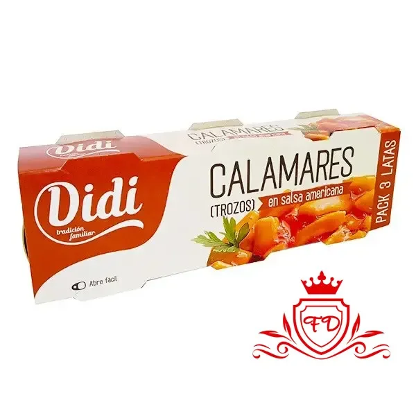 Кальмари морські у соусі Американа Didi Calamares trozos en salsa Americana Діді мясо шматочки пікантні Євробанка 3шт 240г - 3