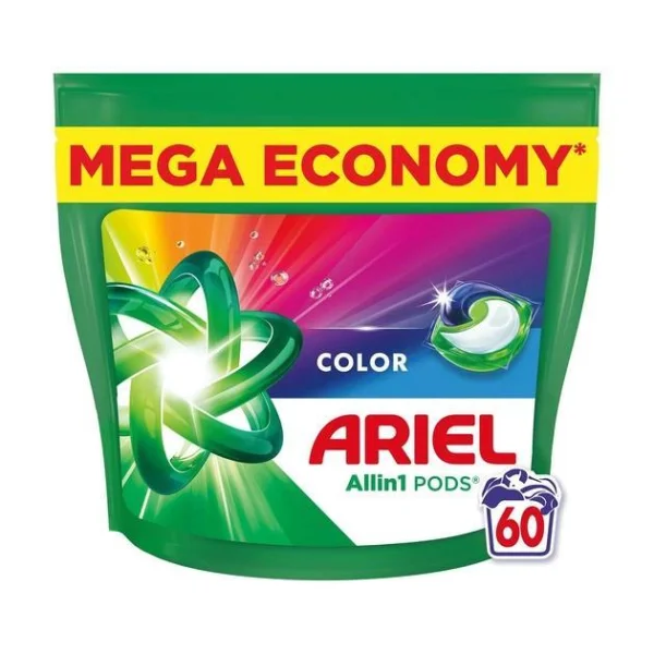Капсули для прання Колор Ariel Color Pods All-in-1 Fast Dissolving Арієль Швидкорозчинні для кольорової Білизни 60шт - 2