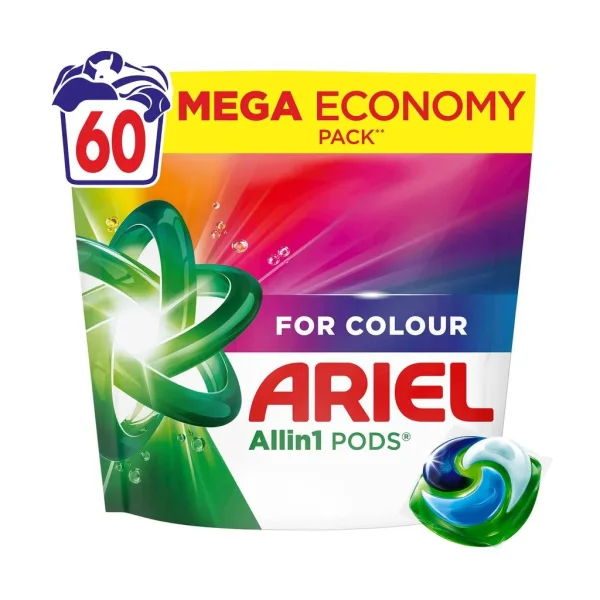 Капсули для прання Колор Ariel Color Pods All-in-1 Fast Dissolving Арієль Швидкорозчинні для кольорової Білизни 60шт - 1