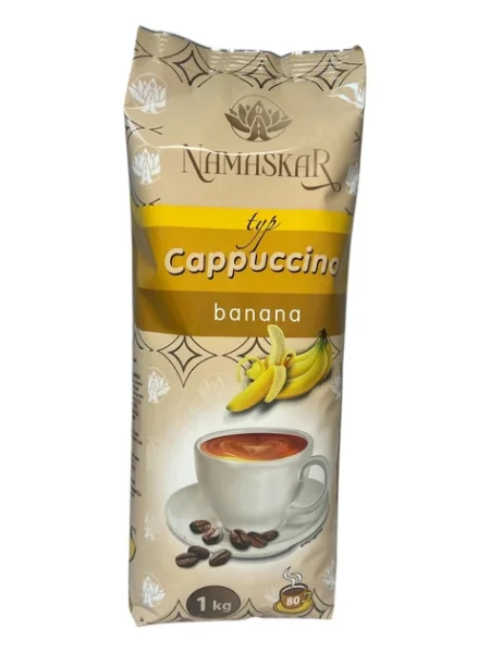 Напій Капучино розчинний Namaskar Cappuccino typ Banana Намаскар бананово-кавовий смак вакуум Пакет 80порцій 1000г - 2