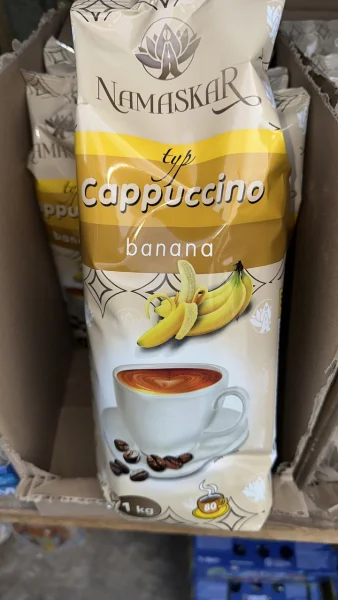 Напій Капучино розчинний Namaskar Cappuccino typ Banana Намаскар бананово-кавовий смак вакуум Пакет 80порцій 1000г - 3
