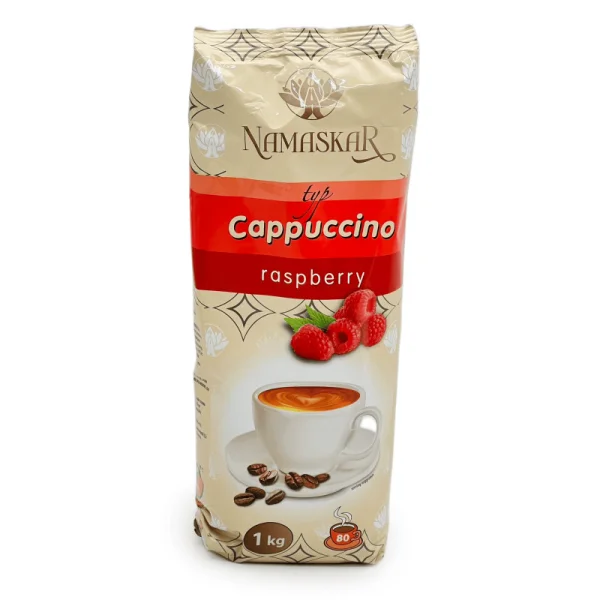 Напій Капучино розчинний Namaskar Cappuccino typ Raspberry Намаскар Малиново-кавовий смак вакуум Пакет 80порцій 1000г - 2