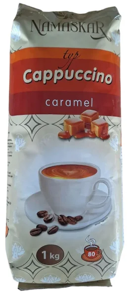 Напій Капучино розчинний Namaskar Cappuccino typ Caramel Намаскар карамельно-кавовий смак вакуум Пакет 80порцій 1000г - 3
