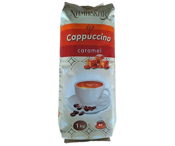 Напій Капучино розчинний Namaskar Cappuccino typ Caramel Намаскар карамельно-кавовий смак вакуум Пакет 80порцій 1000г - 2