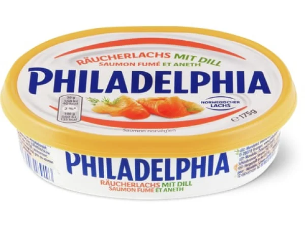 Сир-крем Вершковий Philadelphia Raucherlachs Mit Dill Saumon Fume Філадельфія Норвезький копчений Лосось з кропом 175г - 2