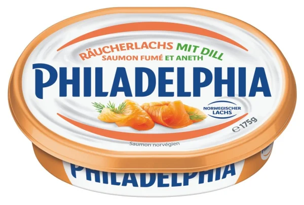 Сир-крем Вершковий Philadelphia Raucherlachs Mit Dill Saumon Fume Філадельфія Норвезький копчений Лосось з кропом 175г - 1