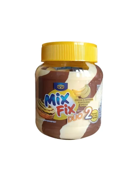 Шоколадна крем Паста полосата Kruger Mix Fix Duo2 Cocoa&Banana Flavoured Spread Мікс Фікс зі смаком Какао та Банана 350г - 2