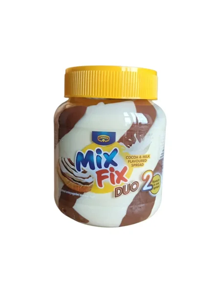 Шоколадна крем Паста полосата Kruger Mix Fix Duo2 Cocoa&Milk Flavoured Spread Крюгер Мікс Фікс смак какао-молочна 350г - 2