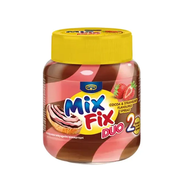 Шоколадна крем Паста полосата Kruger Mix Fix Duo2 Cocoa&Strawberry Flavoured Spread Крюгер Мікс Фікс смак какао з Полуницею 350г - 2