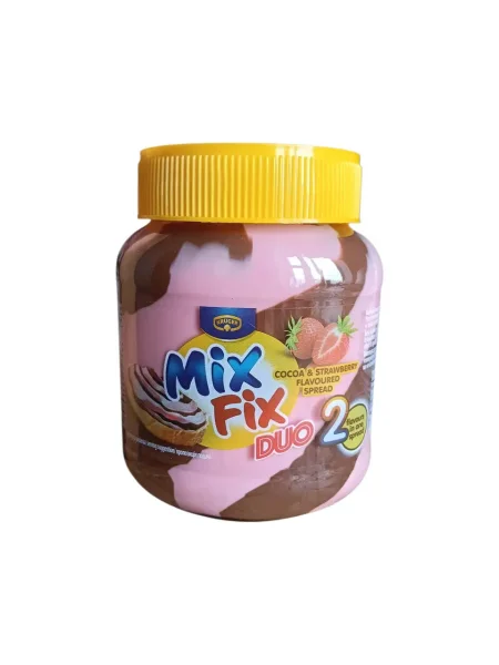 Шоколадна крем Паста полосата Kruger Mix Fix Duo2 Cocoa&Strawberry Flavoured Spread Крюгер Мікс Фікс смак какао з Полуницею 350г - 3