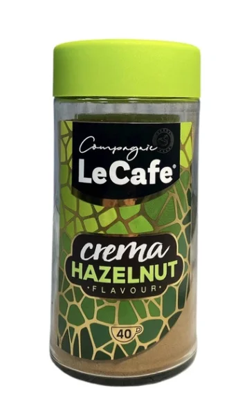 Кава розчинна LeCafe Crema Hazelnut Flavour Coffee Лекафе Крема смак лісові Горішки Гранули 40 порцій Банка 75г - 2