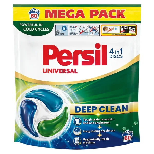 Диски для прання Persil Universal Deep Clean 4in1 Discs Персіл Універсальні капсули 4в1 Пакет 60шт - 2
