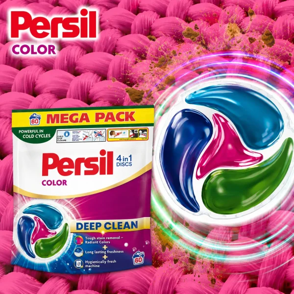 Диски для прання Persil Color Deep Clean 4in1 Discs Персіл для Кольорових речей капсули 4в1 Пакет 60шт - 1