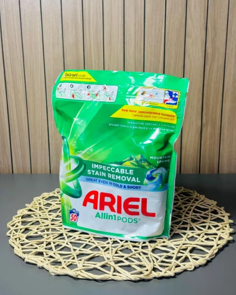 Капсули для прання 4в1 Універсал Ariel Pods All-in-1 Impeccable Stain removal Montain Spring Арієль Бездоганне видалення плям 50шт - 3