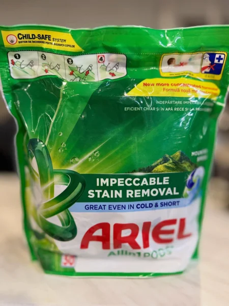 Капсули для прання 4в1 Універсал Ariel Pods All-in-1 Impeccable Stain removal Montain Spring Арієль Бездоганне видалення плям 50шт - 2