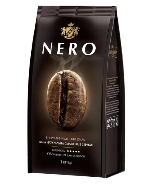 Кава в зернах Ambassador Nero Espresso Dark Roast Quality Coffe Амбассадор Неро Темна купаж Арабіки та Робусти 1кг - 1