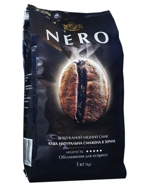 Кава в зернах Ambassador Nero Espresso Dark Roast Quality Coffe Амбассадор Неро Темна купаж Арабіки та Робусти 1кг - 2