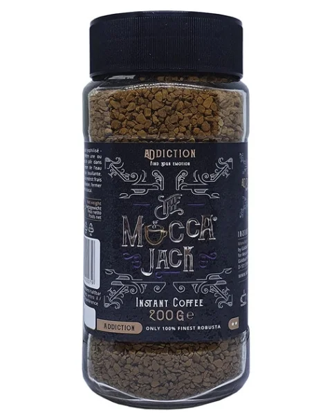 Кава розчинна Mocca Jack Addiction Instant coffee Robusta Мокка Джек Залежність в гранулах Робуста Скло 200г - 1