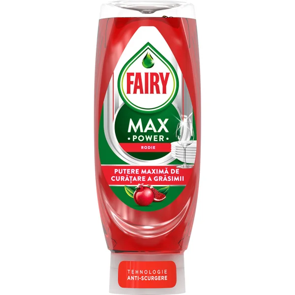 Гель для миття Посуду Fairy Max Power Rodie Фейрі ефективний Антижир технологія Антирозлив Гранат 730мл - 1