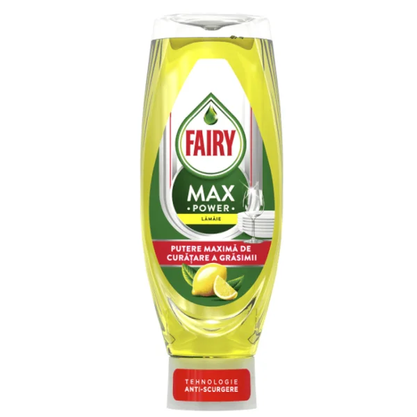 Гель для миття Посуду Fairy Max Power Lamaie Lemon Фейрі ефективний Антижир технологія Антирозлив Лимон 730мл - 1
