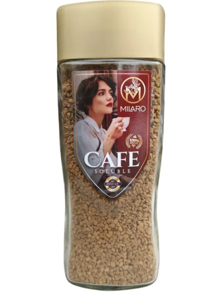Кава розчинна Milaro Cafe Soluble Coffee Міларо сублімована в Гранулах Бленд арабіки та робусти Склобаночка 200г - 3