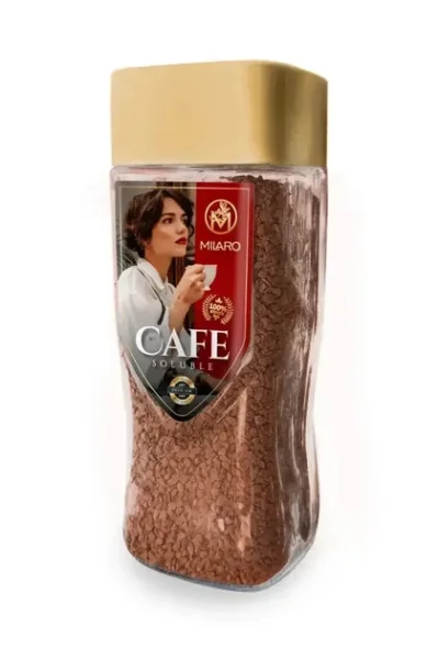 Кава розчинна Milaro Cafe Soluble Coffee Міларо сублімована в Гранулах Бленд арабіки та робусти Склобаночка 200г - 2