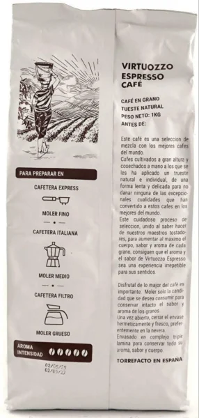 Кава зернова ароматизована Virtuozzo Espresso Premium Aroma Collection Italian Caramel Віртуозо Італійська Карамель 1кг - 4