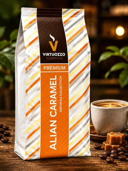 Кава зернова ароматизована Virtuozzo Espresso Premium Aroma Collection Italian Caramel Віртуозо Італійська Карамель 1кг - 1