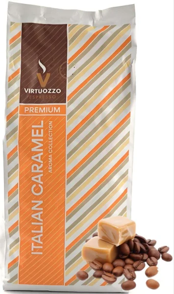 Кава зернова ароматизована Virtuozzo Espresso Premium Aroma Collection Italian Caramel Віртуозо Італійська Карамель 1кг - 2