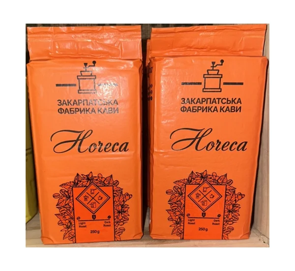 Кава мелена ZFC Horeca Orange Ground Coffee Medium roast Закарпатська фабрика кави ХоРеКа купаж Арабіки 250г - 2
