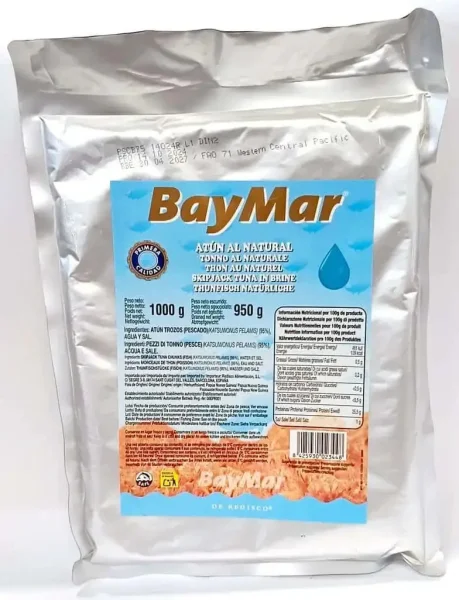 Тунець шматочки у власному соку BayMar Tonno al Naturale Atun БайМар філе Фольгований пакет 1кг - 3