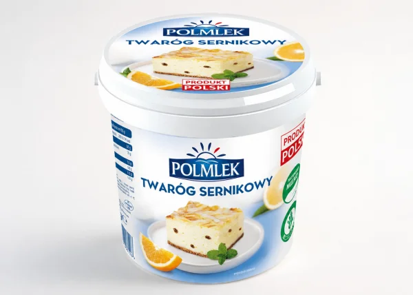 Сир-творог вершковий до Чизкейків та десертів кулінарний Polmlek Twarog sernikowy Полмлек Відро 1000г - 1