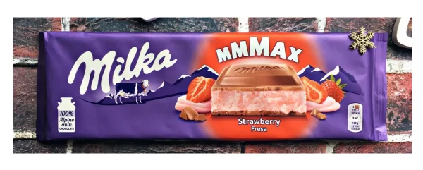 Шоколад плитка Milka mmMAX Strawberry Fresa Мілка Молочний з полуничним Йогуртом 300г - 1