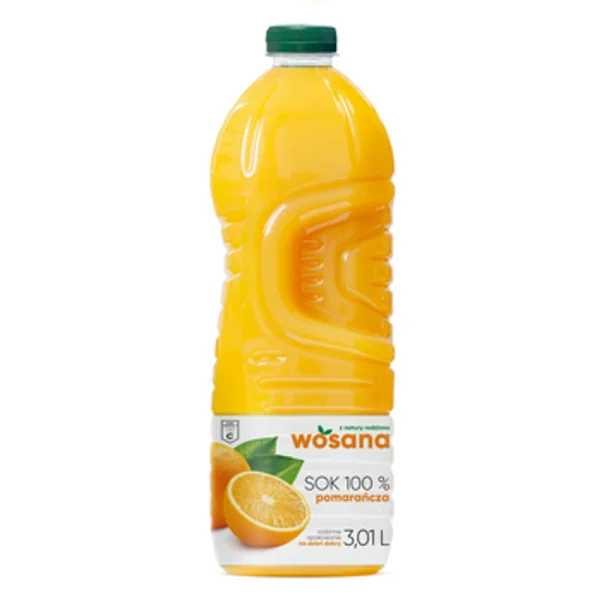 Сік апельсиновий Wosana Sok 100% Pomarancza z witamina C Восана натуральний з вітаміном С Мініканістра 3000мл - 2