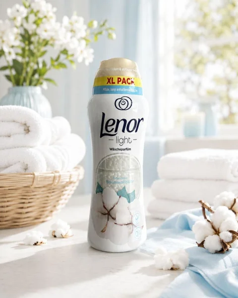 Кондиціонер для прання Парфумований Гранули Lenor Light Perfume Baumwollblute XL Pack Ленор ароматичні перлини Квіти бавовни 510г - 2