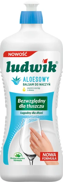 Гель для миття посуду Ludwik Extra Sila Aloesowy Людвік Екстра сила Блискучий посуд аромат Алое Вера 900г - 3