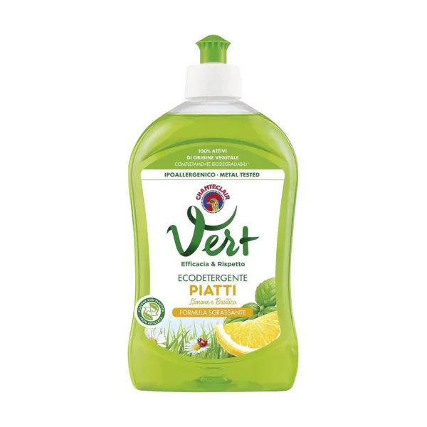 Засіб для миття Посуду Екологічний ChanteClair Vert Ecodetergente Piatti Lime&Zenzero Шантеклер Верт Зелені Тарілки 500мл - 1