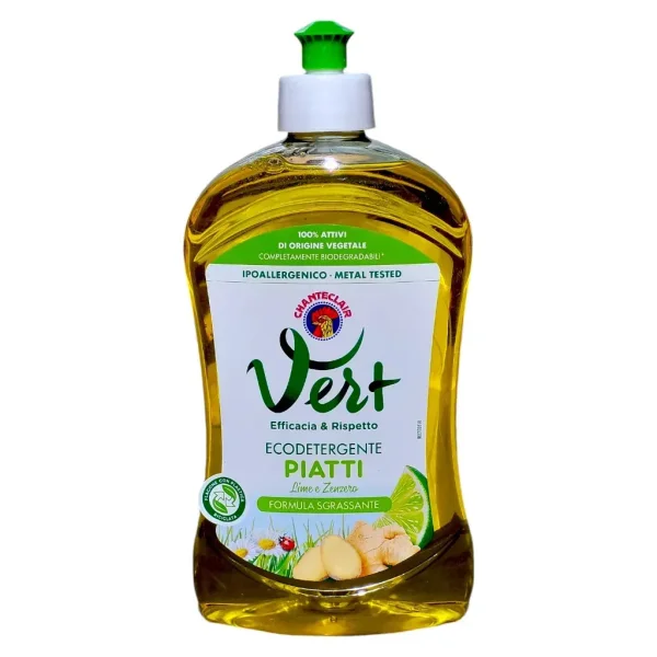Засіб для миття Посуду Екологічний ChanteClair Vert Ecodetergente Piatti Lime&Zenzero Шантеклер Верт Зелені Тарілки 500мл - 2
