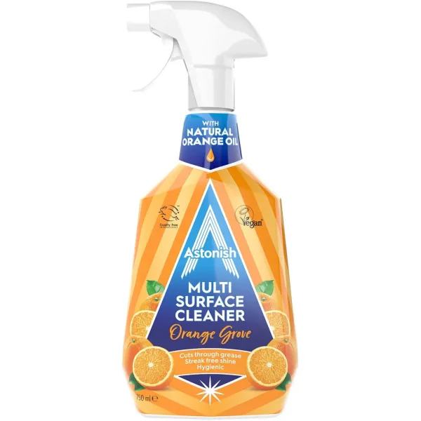 Засіб очистки Мульти поверхонь Універсальний Спрей Astonish Multi surface natural Oils Orange Grove Астоніш Антижир Апельсин 750мл - 1