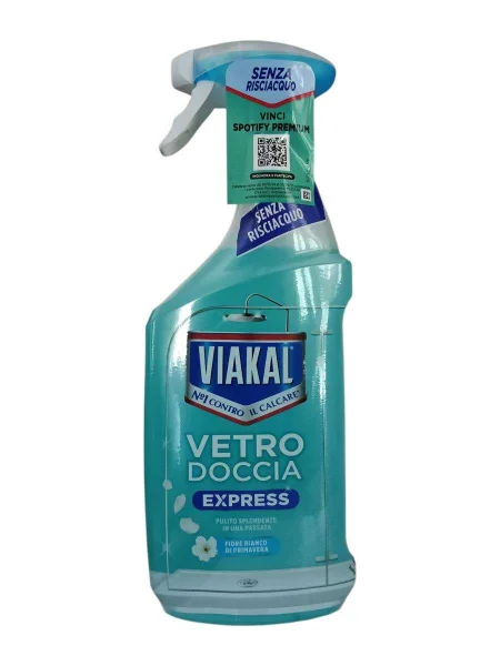 Засіб для миття Скла та душових Кабін Viakal Vetro Doccia Fiore Bianco Віакал проти Мильних відкладень Весняні квіти Спрей 470мл - 3