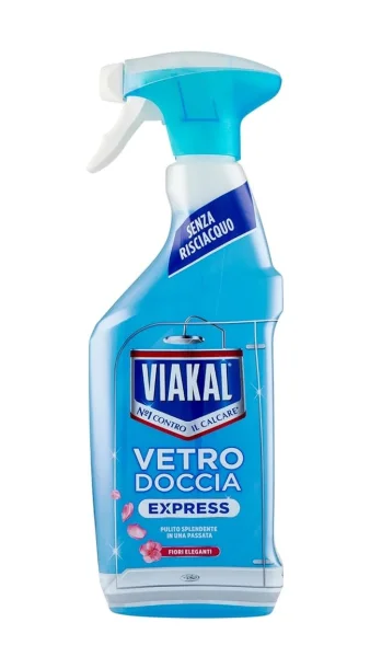 Засіб для миття Скла душових Кабін Viakal Vetro Doccia Fiori Eleganti Віакал проти Мильних відкладень Червоні квіти Спрей 470мл - 2