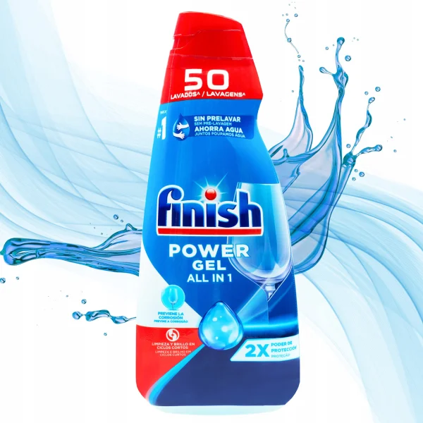 Гель для Посудомийних машин Finish Power Gel All in One 50 Sin Prelavar Фініш без попереднього Замочування 50циклів 1000мл - 1