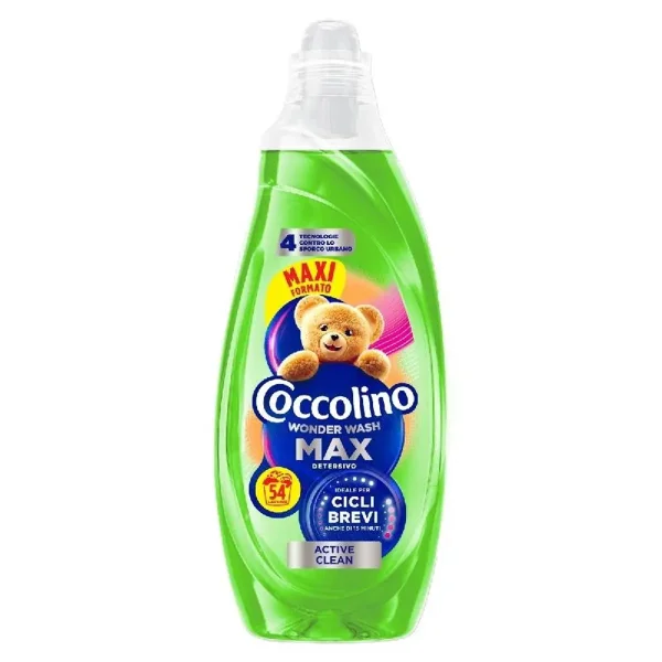 Гель для Швидкого прання Coccolino Wonder Wash Max Gel Short Cycle ProS Active Clean Коколіно Макс Активне очищення 54прань 2160мл - 2