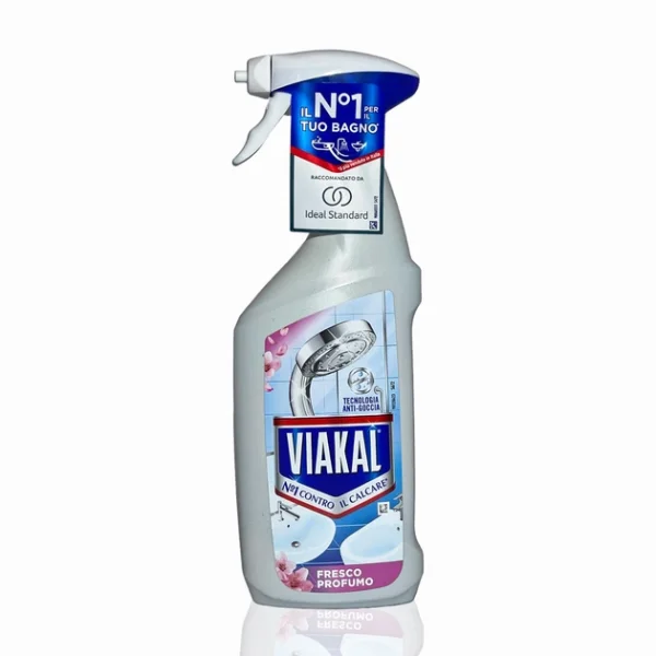 Спрей проти Накипу та мильних відкладень Viakal Contro il Calcare Fresco Profumo Anti-goccia Technology Віакал Свіжий аромат 470мл - 1