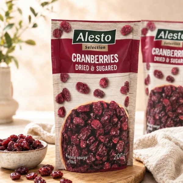 Журавлина вялена Підсолоджена Alesto Selection Cranberries Dried&Sugared Алесто цукати селекційні Пакет 200г - 3