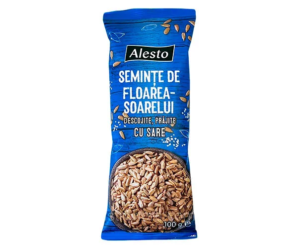 Насіння Сонішника біле Смажене Alesto SunFlower seed Roasted&Salted Алесто лущене підсолене Пакет 100г - 4